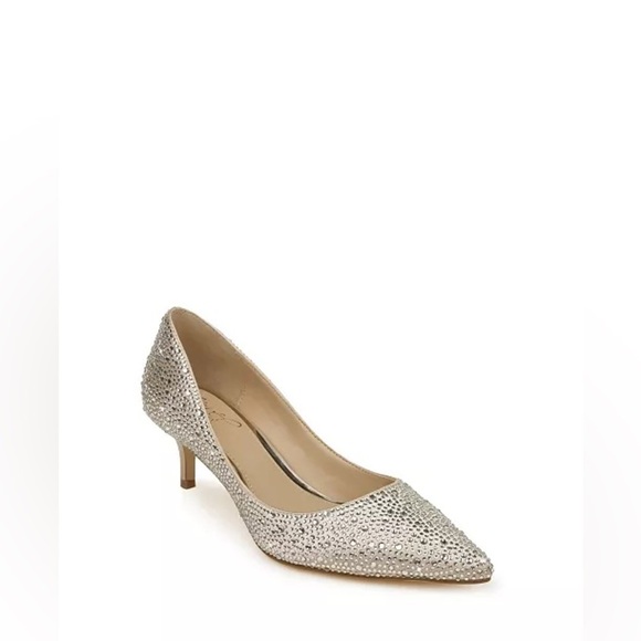 Jewel Badgley Mischka Women's Frenchie Kitten Heel Evening Pumps - Picture 1 of 6